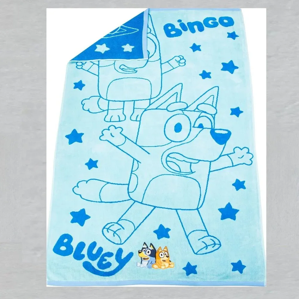 Bluey Beach Towel Measures 34 x 63 inches